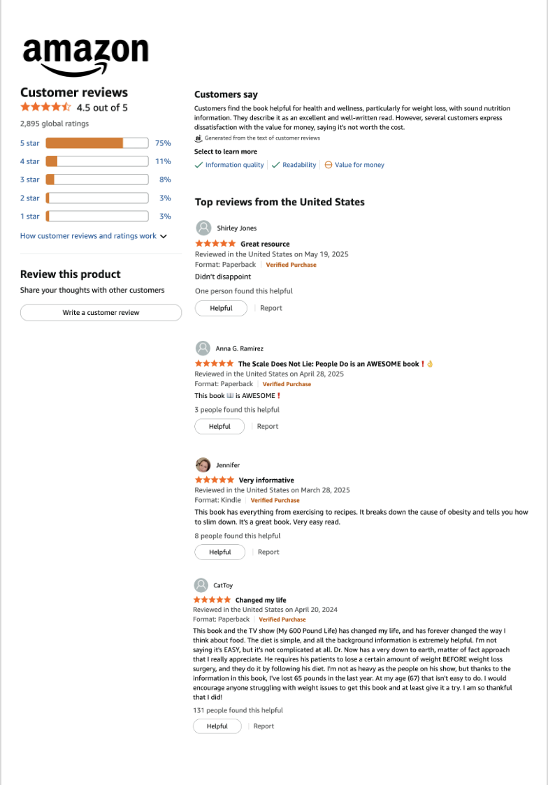 Dr. Now Official - The Scale Does Not Lie, People Do. Autographed Edition - Book